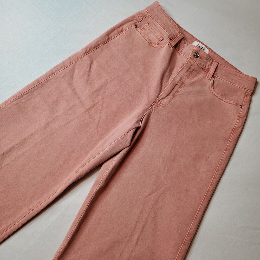 Paige Women Size 30 Anessa Classic Wide Leg Cropped Jean Pink